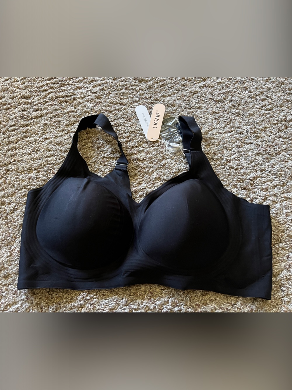 Black Seamless Jelly Bra Wireless